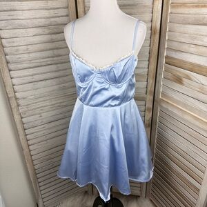 For Love Bell Cinderella Ice Blue Strappy Full Skirted Party Dress Size Large